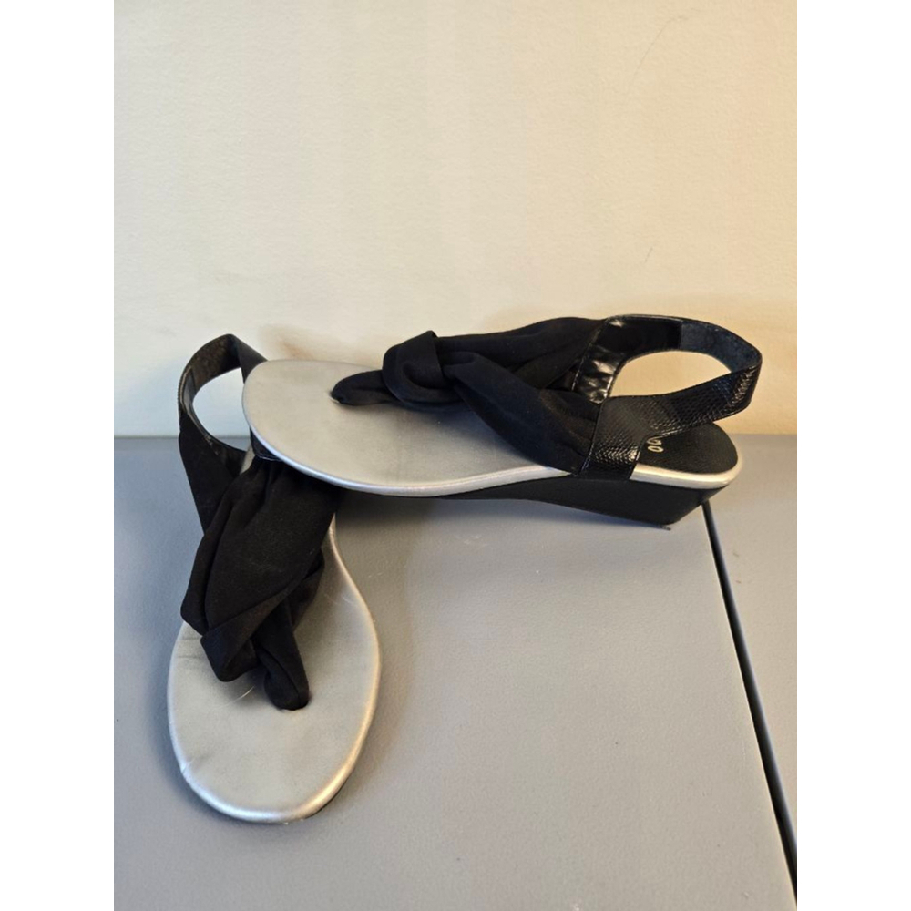 Impo Black and Silver Knot Slingback Sandals